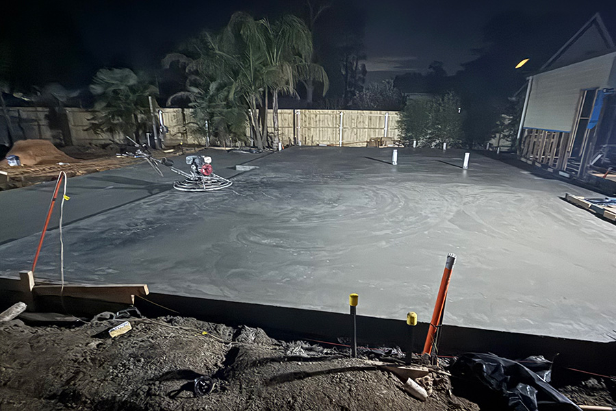 Completed residential concrete house slab in Melbourne