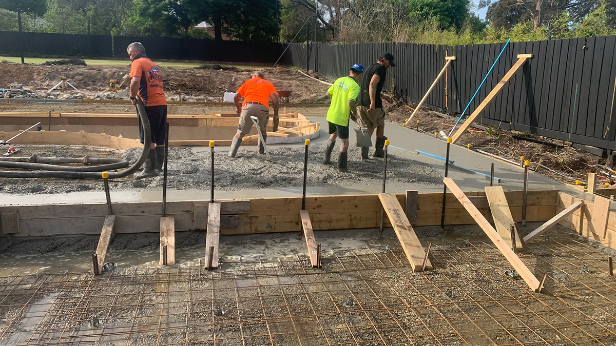 House slab construction Melbourne residential concrete project